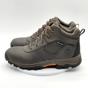 Timberland Boys Mt. Maddsen Mid Waterproof Hiking Boots Size 5.5 Brown Leather